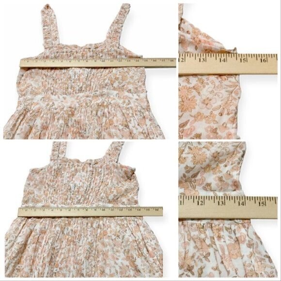 LoveShackFancy‎ Tove Floral Print Midi Dress, Size 2, Vanilla Foam - Picture 14 of 16